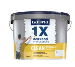 GAMMA muurverf 1x dekkend clean wit 10 liter voor €18,30 bij de Gamma