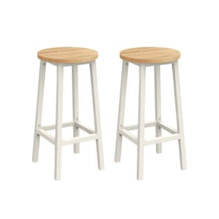 Juego de 2 taburetes de bar Vasagle beige roble blanco por 33,39€