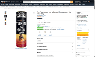 Chocolates con Licor Turin Tequila 180g por $129 | Oferta Amazon