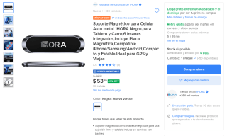 Soporte magnético para celular por $54 en Mercado Libre