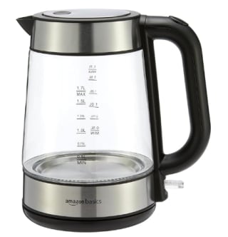 Bouilloire électrique en verre, 1.7 l, 2200W à 26,99€