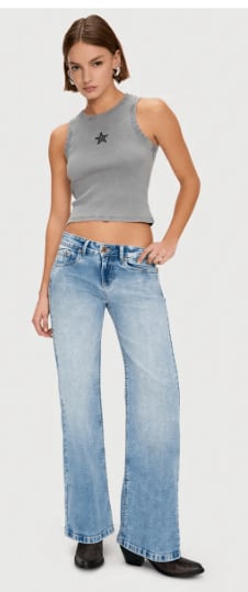 Jeans Wide Leg Tiro Bajo Mujer Americanino por solo $27.990 en Falabella