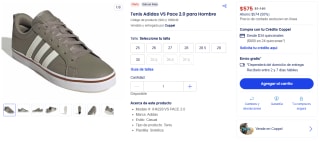 Tenis Adidas VS Pace 2.0 para Hombre por $575 en Coppel