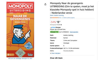 Monopoly Naar de gevangenis - Uitbreiding voor Monopoly voor €8,51 bij Amazon