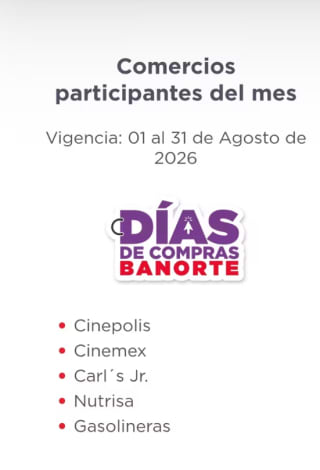 Descuentos en Días de Compra Banorte | 8/26