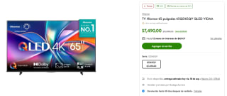 TV Hisense 65QD65QV 65" QLED por $7,116 en Bodega Aurrera