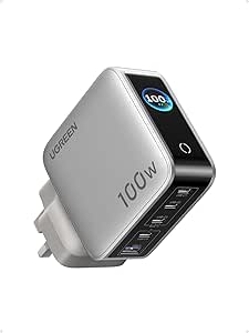 UGREEN 100W USB C Fast Charger Plug, Nexode Pro 5-Port GaN Smart Display & Touch Cont