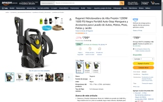 Hidrolavadora Raganet 1200W 1600 PSI por $799 | Ahorro Amazon