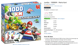 Jumbo 1000KM Mario Kart Bordspel voor €11,49 bij Amazon