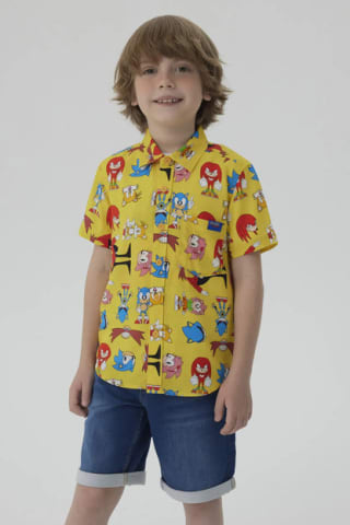 Camisa Sonic Amarilla Niños OFERTA $14.290 Solo en HollyConcept.com