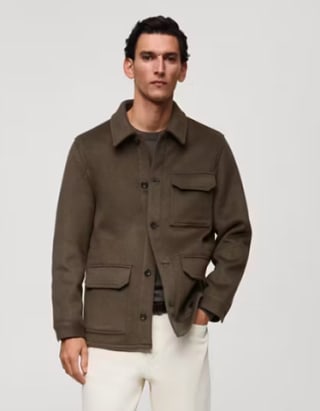 Mango sobrecamisa franela mezcla lana por 23,99€