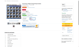 Vinilo Beatles Hard Day's Night por $562 | Oferta Amazon