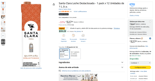 Leche Deslactosada 12 Pack Santa Clara por $263 | Oferta Amazon