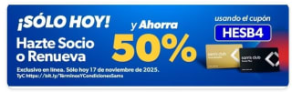 Cupón Sam's Club: 50% de descuento en Membresías
