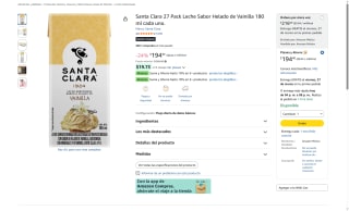 Leche Sabor Helado Vainilla 180ml x27 por $194 | Amazon