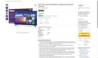 Televisión Roku 40" por $2,972 | Oferta Amazon