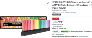 STABILO Boss Original Markeerstift deskset - ARTY 23 Stuks voor €19.89 bij Amazon