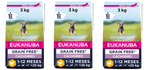 3 x 3kg de Eukanuba Grain Free Puppy Razas Pequeñas y Medianas Pollo por 14.97€