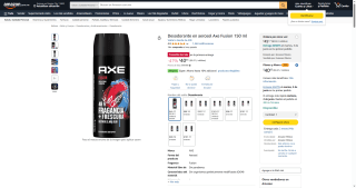 Desodorante en aerosol Axe Fusion 150ml por $41 | Descuento Amazon