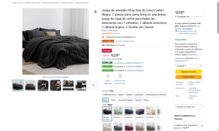 Edredón King Size Love's cabin por $630 | Amazon