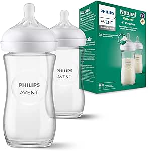 Philips Avent Biberón de cristal Natural Response: 2 biberones de 240 ml por 16.17€