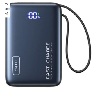 Powerbank INIU Pocket 20 000mAh 22.5W USB-C intégré ultra-compact Noir à 29,74€