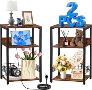 2 Mesitas de noche con carga por $400 | Oferta Amazon