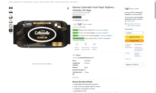 9 Packs de Papel Higiénico Húmedo Cottonelle por $217 | Amazon
