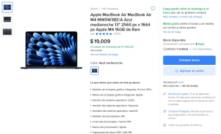 Apple MacBook Air M4 16GB 256GB por $15,578 en Mercado Libre