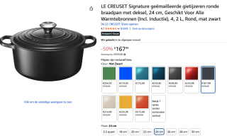 Le Creuset Signature Braadpan Ø 24 cm - Mat Zwart voor €167,99 bij Amazon
