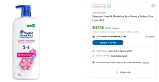 Shampoo Head & Shoulders 1.19L por $137 | Sam's Club