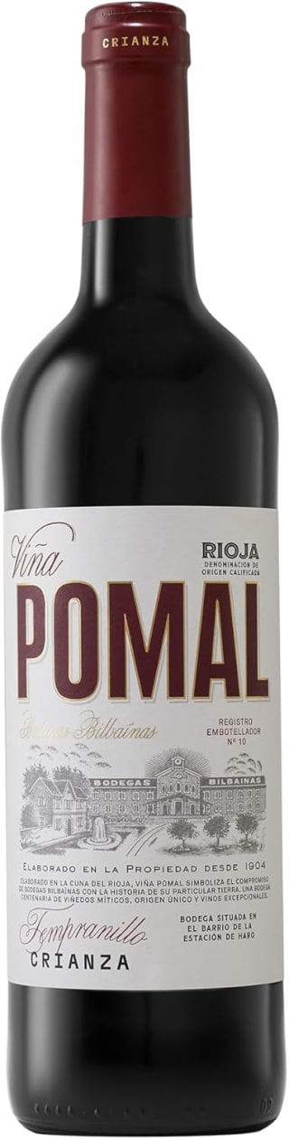 Botellla de VIÑA POMAL Crianza, Vino Tinto DO Rioja, 75 cl 6,99 € en amazon
