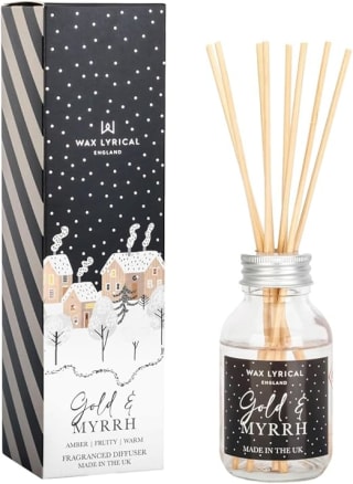 Wax Lyrical Gold & Myrrh Reed Diffuser 100ml | Sensual Amber Gourmand Scent - £1.83