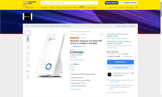 Repetidor WiFi TP-Link TL-WA850RE 300 Mbps por $299 | Mercado Libre