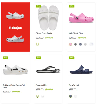 Hasta 70% de descuento en Crocs