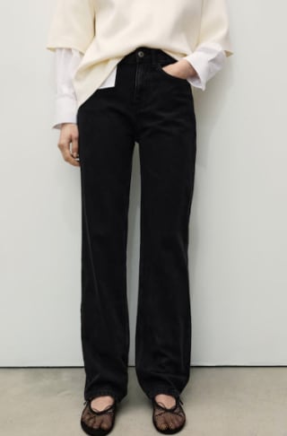Mango straight leg jeans black denim voor €12,99 in de mango outlet
