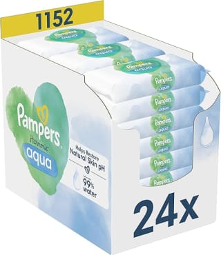 Pampers Billendoekjes Harmonie Aqua 24x48 = 1152 doekjes voor €25,50 bij Amazon