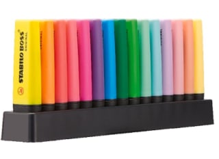Lot de 15 surligneurs fluo et pastel assortis STABILO BOSS ORIGINAL à 10€