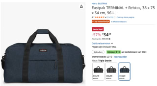 Eastpak Terminal + Reistas - Triple Denim voor €34,29 bij Amazon