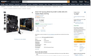 Tarjeta madre ASUS TUF B550-PLUS WiFi II por $2,244 | Oferta Amazon