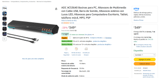 Bocina para PC AOC ACS3640 por $280 en Amazon
