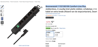 Brennenstuhl 1153100100 Comfort-Line Plus voor 6,05 euro