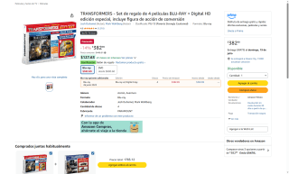 Set de Regalo Transformers Ed. Especial por $383 | Amazon