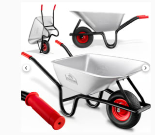 Brouette de jardin 100L chariot transport feuilles à 53,99€