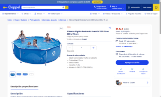 Alberca Avenli 300x76cm por $1,350 | Coppel