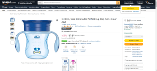 CHICCO, Vaso Entrenador Perfect Cup 360 12m+ por $115 | Descuento Amazon