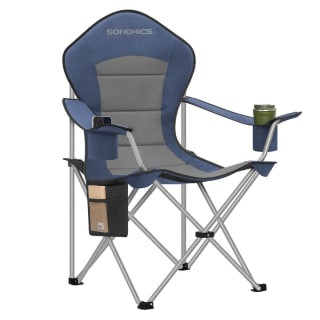 SONGMICS Silla de Camping Plegable con Respaldo Alto y Portavasos por 25.99€