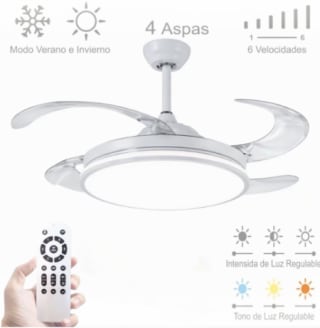 Ventilador techo motor 36W Blanco en 3 Temperaturas por 29.88€