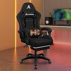 Silla Gamer de Oficina con Reposapiés Retráctil por 74.10€ varios colores