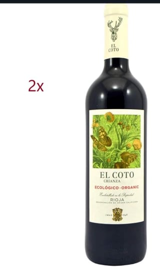 2x EL COTO Vino tinto crianza ecológico DOCa Rioja botella 75 cl